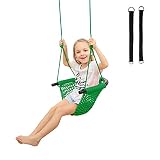 RedSwing Kids Swing seat with Adjustable Ropes, Hand-Knitting Child Swing Seat Great for Tree, Outdoor Indoor, Playground, Backyard, Green