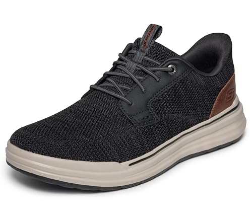 Skechers USA Men Homme Sterling Ramone Bungee chaussure homme lacets elastiques noir