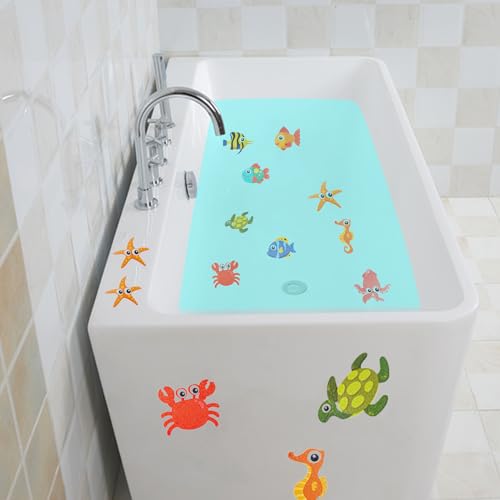 9 Stück Badewannensticker,Antirutsch Pads Dusche,Antirutsch Badewanne Kinder,Dusche Antirutsch Aufkleber,Antirutsch Pads Badewanne,Antirutsch Aufkleber Dusche,Badewannen Rutschschutz (Meerestier)