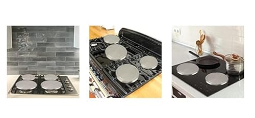 Yosoo Stove Burner Covers, Pack Of 4 Stainless Steel Kitchen Stove Top Round Burner Covers Cooker Protection Pan Set Silver #TOP4