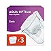 Aqua Optima Liscia Water Filter Jug & 3 Evolve+ Filter Cartridges 2.5L White - Fridge & Dishwasher Friendly, Easy Fill - Reduces Limescale, Chlorine & Other Impurities - By LAICA (Packaging May Vary)