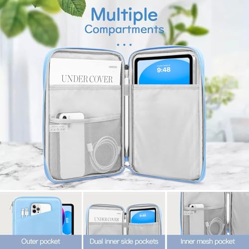 Image of Dadanism 9-11 inch Tablet Sleeve Bag Carrying Case for iPad (A16) 11th Gen 11 inch, iPad 10th Gen 10.9 inch Air 5 /4, iPad Air M4 /Pro 11 inch, iPad 9 /8 /7th, Galaxy Tab A11+ Plus 11 inch, Remarkable 2 10.3 inch, Baby Blue