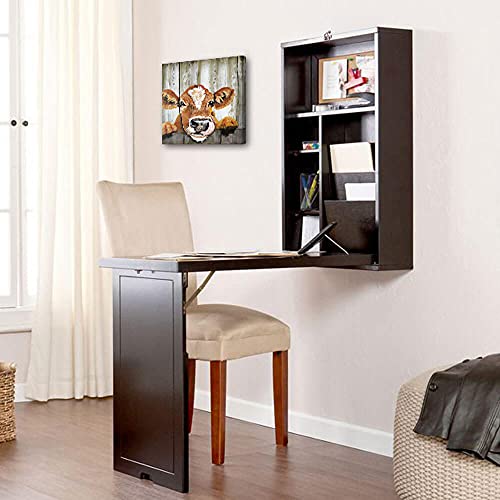 Zengdannian Farmhouse Canvas Printing Rustic Bedroom Decor Retro Cow Wall Art Home Artwork Print Used In Bathroom Office Fireplace Kitchen Dining Room Decorate Cute Watercolor (12Inchx12Inch #TOP7