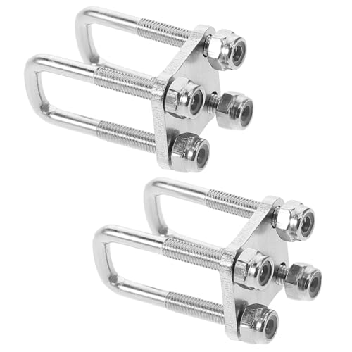 Luxshiny 4pcs Mini Stainless Steel Square U Bolts Durable U Shaped Bolts for Trailers and Model Vehicles Realistic Simulation Design with Spring Steel Plate Industrial Supplies for