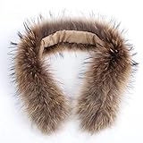 Anlass: Lässig Winter Warme Pelzkragen Schals für Damen Herren 100% Schal Pelzbesatz aus Daunenmantel Pelzstreifen/Kapuze-75x12CM
