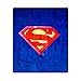 DC Comics Superman Shield Twin 60'' x 80'' Blanket - Superman Logo - Red and Blue - Officially Licensed by Warner Bros - Super Soft & Thick - 100% Polyester