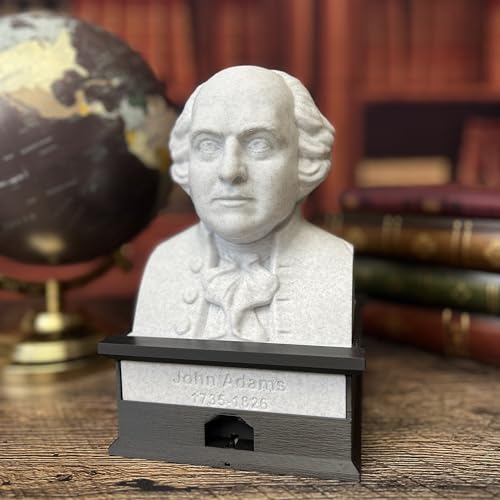 MunnyGrubbers - John Adams - Talking Busts - Plastic Collectible Toy - Press The Button for a Quote or Fun Fact - (Marble)