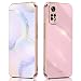 Produktbild QIYIN Hülle für Xiaomi Redmi Note 11/Redmi Note 11S 4G, Schlanke Farbe Silikonhülle für Damen, Goldrahmen Bumper Shell Stoßfeste Handyhülle, Weiche Case Zum Schutz der Kamera (Violett)