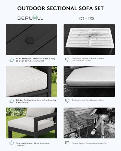 Image of SERWALL HDPE Outdoor Couch with Coffee Table