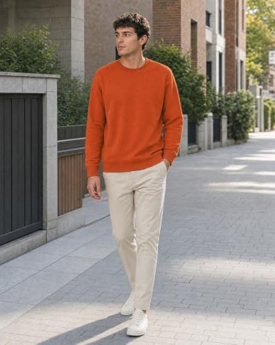 Image of Nobero Sweatshirts for Man Stylish | 280 GSM Rich Cotton Fleece Solid Regular Fit Full Sleeve Sweatshirt for Men | Stylish Casual Wear Winter Crew Neck Sweatshirt for Men