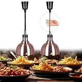 🍕【Hauteur réglable de 60 à 180 cm】 : La lampe chauffante réglable cuisine a un fil en spirale hautement élastique et la hauteur télescopique (60 cm à 180 cm) peut être ajustée en fonction de vos besoins de chauffage ou d'isolation en tournant le bouton. (Attention : l'abat-jour de la lampe chauffante de cuisine ayant un certain poids, il n'est pas recommandé de l'étirer au maximum)
