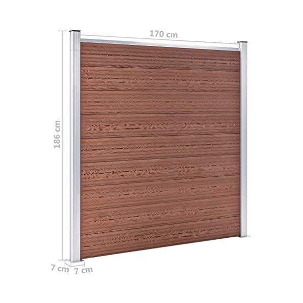 pedkit WPC Sichtschutzzaun Grey/Braun Zäune inkl. Pfosten und Sichtschutz Gartenzaun Zaun – Bild 3