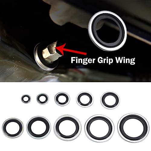 Busy-Corner BONDED SEAL-156PCS 156 Pieces Bonded Seal Dowty Washer,Automotive Self-Centred Dowty Seal Gasket Assortment,10 Metric Sizes,From M6 To M24 thumb #4
