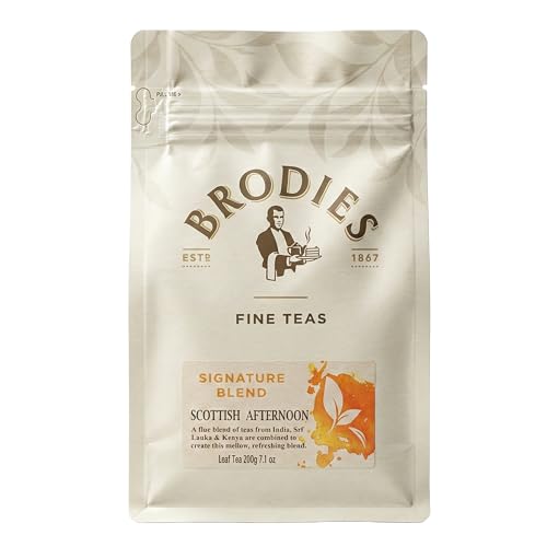Brodies Tea, Scottish Afternoon Tea, Loose Leaf Black Tea Imported from Scotland, 200g Bag (Pack of 1)