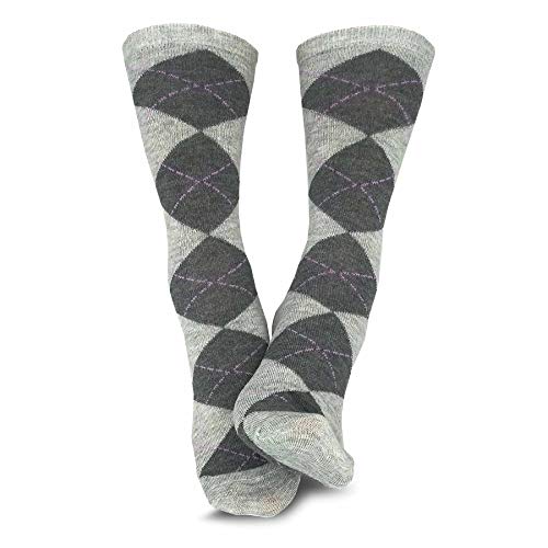 Ladies Girls School Socks Casual Trouser Crew 12-Pair (Argyle-Ministripe_12Pair) #TOP5