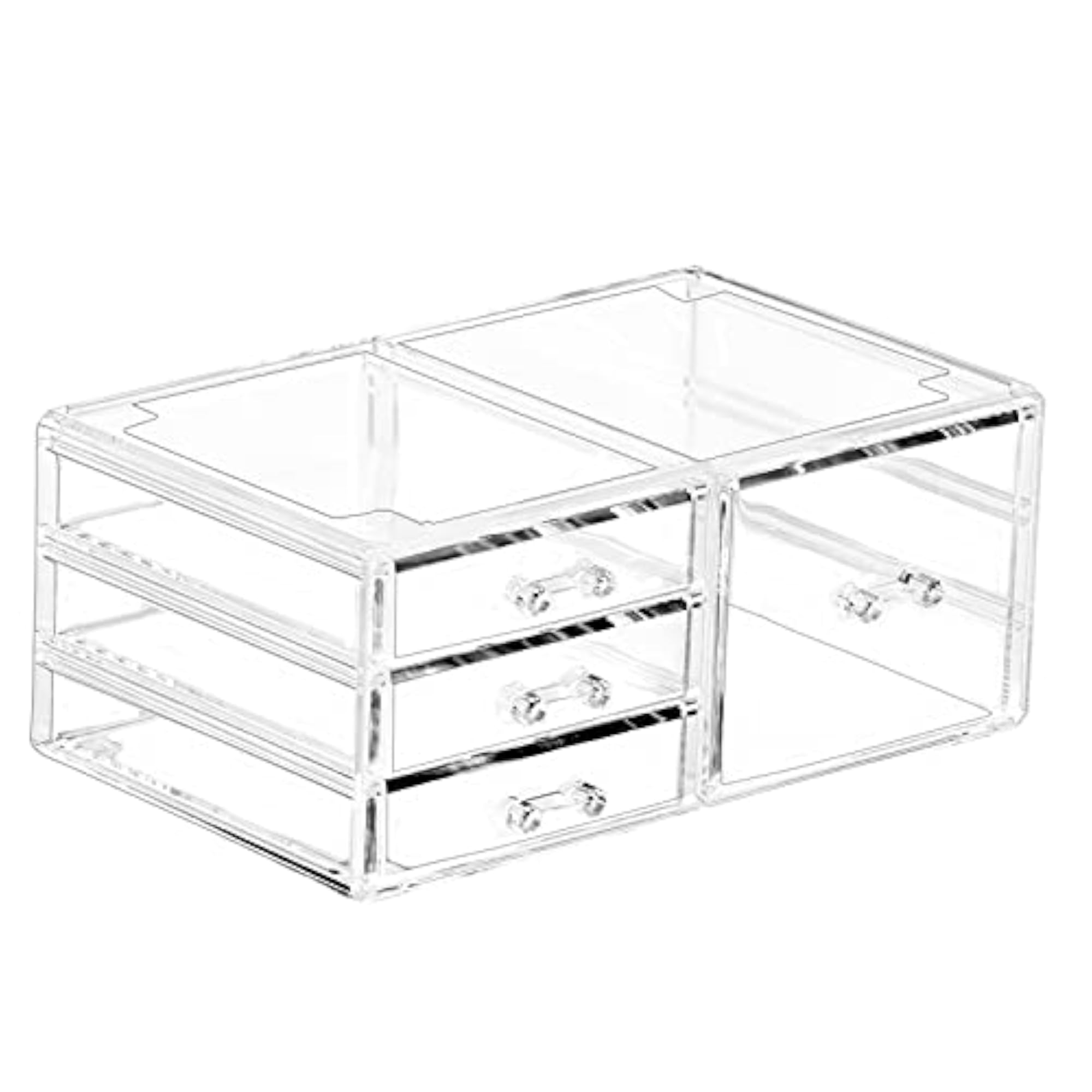 Clear Organizing Containers, 4 Drawers Stackable