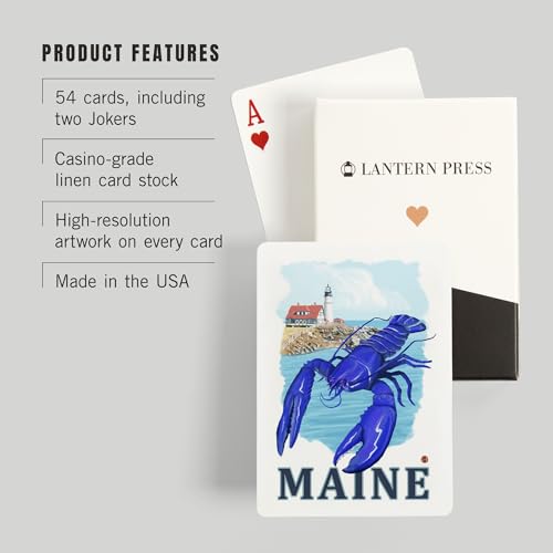 Maine Langosta Azul y Faro de Portland, Naipes Póker 52 miniatura 3