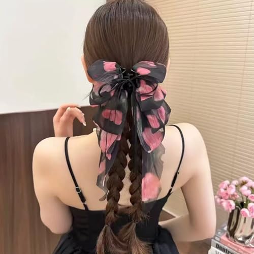 2 Pinzas para cabello con botón y borlas largas miniatura 7