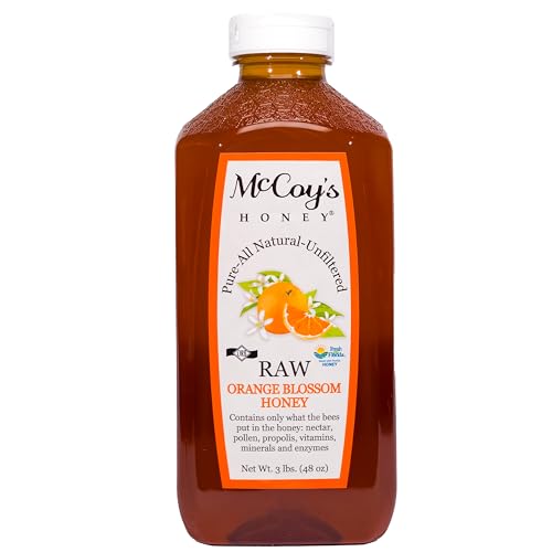 Raw Honey - Pure All Natural Unfiltered & Unpasteurized - McCoy's Honey Orange Blossom Honey 3lb
