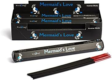 Giftbrit (Pack of 6 x 15 Sticks) Stamford Mermaid’s Love Flavour Incense Sticks-Natural Compound Aromatic Fragrance-Ideal for Meditation, Spiritual Healing, Prayers, Positivity, Aromatherapy Gift Set