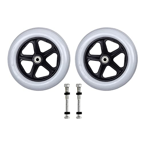 2 個車椅子ユニバーサル前輪交換 6/7/8 インチ柔軟なソリッドタイヤホイール耐摩耗性用品電動車椅子アクセサリー大人のための