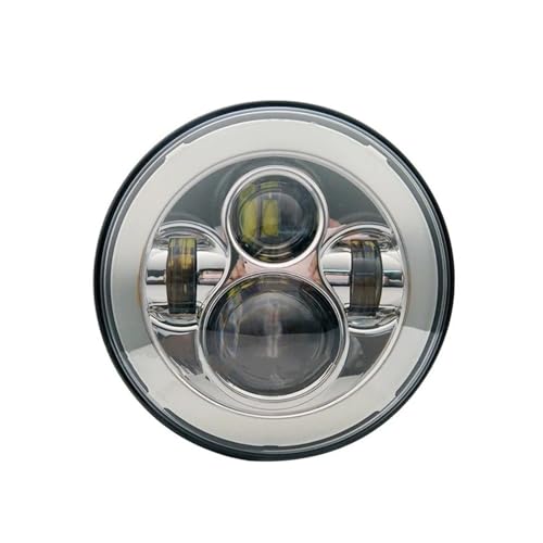 Phare LED 7 pouces chrome pour moto Electra Glide avec feux de croisement auxiliaires antibrouillard