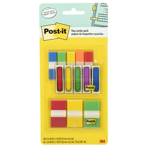 Post-it 7100194200 Flags and Tabs Value Combo, Assorted, Pack of 136 - image 1