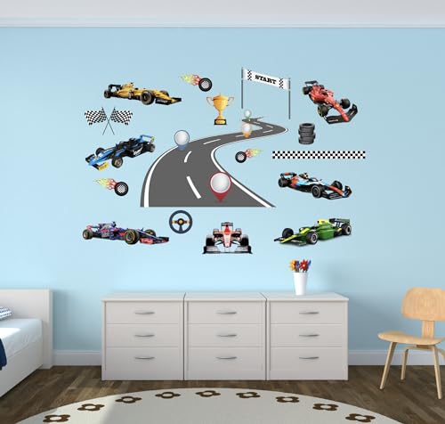 Vinilo decorativo coches de carreras para habitación infantil miniatura 4