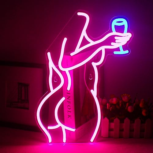 Letrero de neón LED rosa con espalda de...