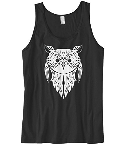 Cybertela Men's Big Eye Owl Tank Top (Black, Medium)