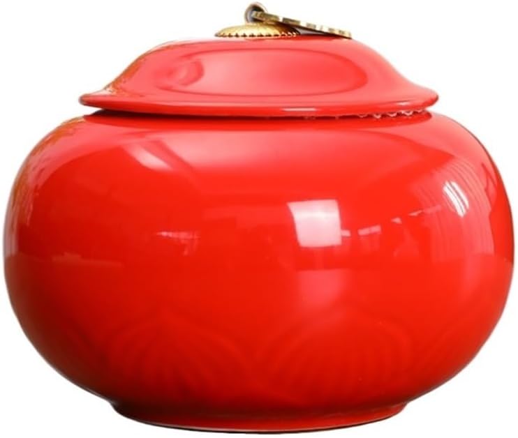 Tea Canister Ceramic Tea Canister with Sealed Lid and Carrying Handle Household Storage Jar for Tea, Coffee, Nuts, Herb, Spice, Sugar Tea Tin