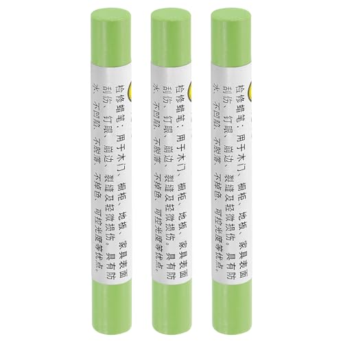 QUARKZMAN Cere per Riparazione Mobili, 3 Pz - Stick Cera per Legno, Pennarelli per Ritocchi Mobili - per Graffi Fori Tavoli Scrivanie Pavimenti in Legno Coperture, Verde Chiaro