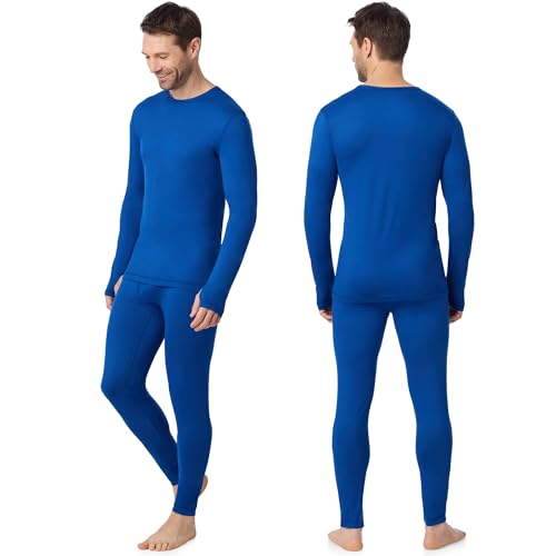 Image of Cuddl Duds Lightweight 2 Piece Active Base Layer Matching Sets for Men | Everyday Activewear, Long Sleeve Top & Leggings, Gym Workout & Fitness Clothes, Breathable Moisture Wicking Lounge Set