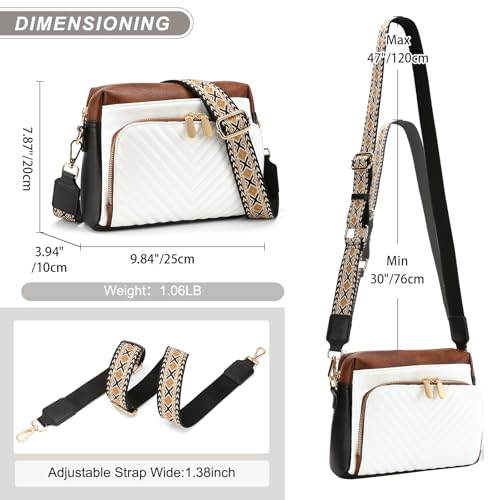 GAEKEAO Quilted Crossbody Bags for Women Trendy,Vegan Leather Purses Small Shoulder Handbags Travel Purse with Wide Strap4