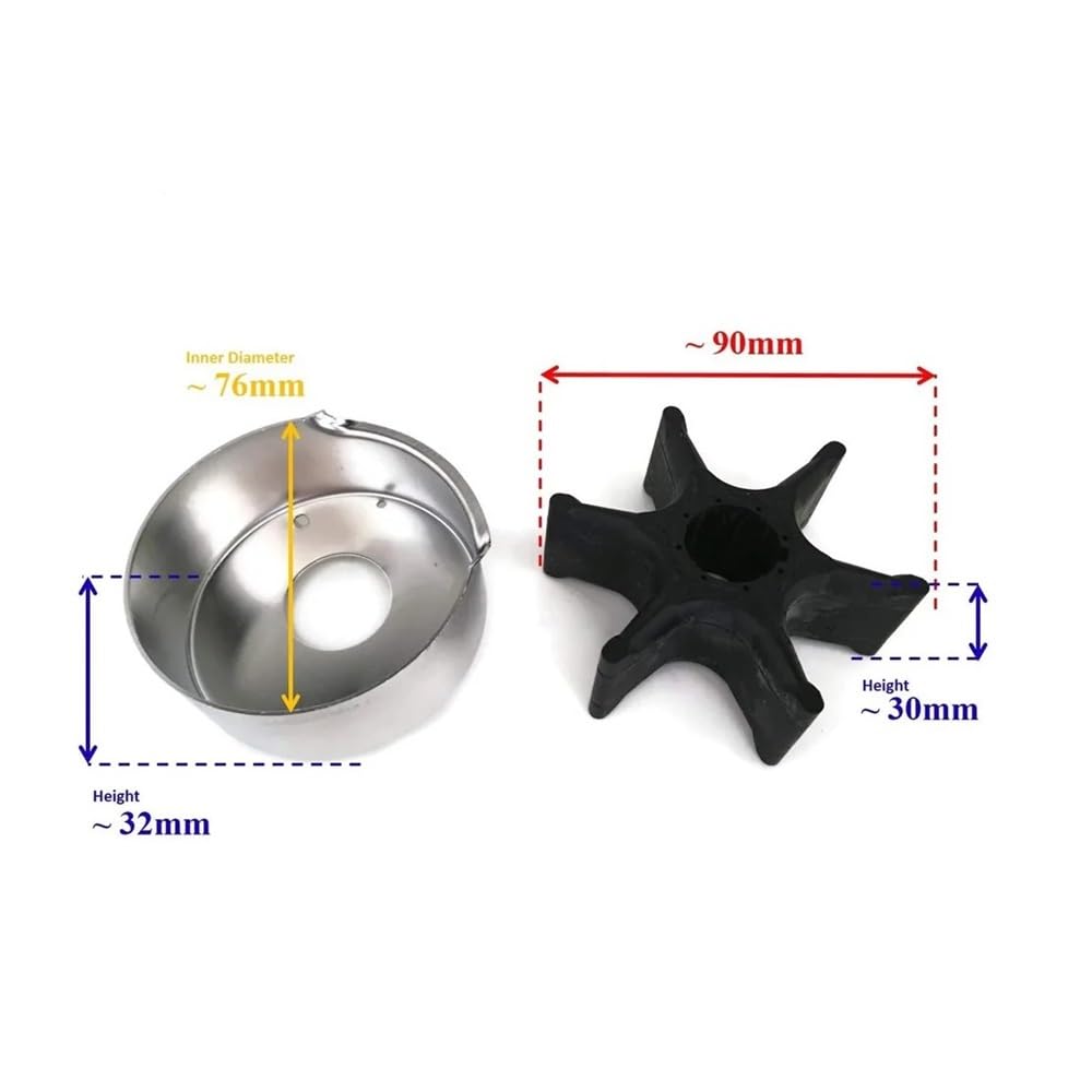 6E5-W0078 Reparatursatz for Wasserpumpenlaufrad, passend for ymh 2-Takt 115 PS 130 PS Außenbordmotor 6E5-W0078-A1-00 6E5-W0078-01-00