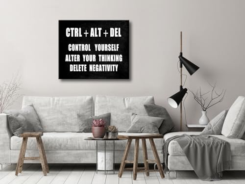 Tableau motivationnel CTRL+ALT+DEL pour decoration de bureau moderne