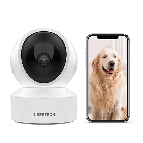4MP Indoor Wireless Security Camera, 2.4/5Ghz Pet WiFi Camera with PTZ Auto Tracking, 5g Baby Cam for Dog Cat Home/House Security, Motion Detection, P