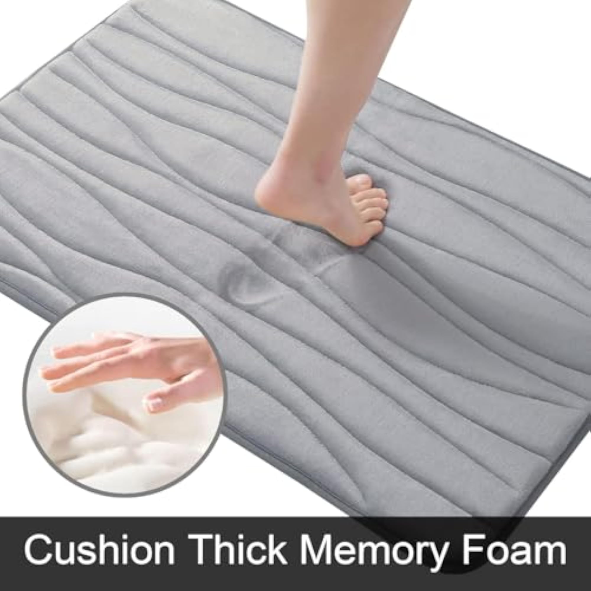 Stylish Doormat Water Absorbent Bath Mat, Grey