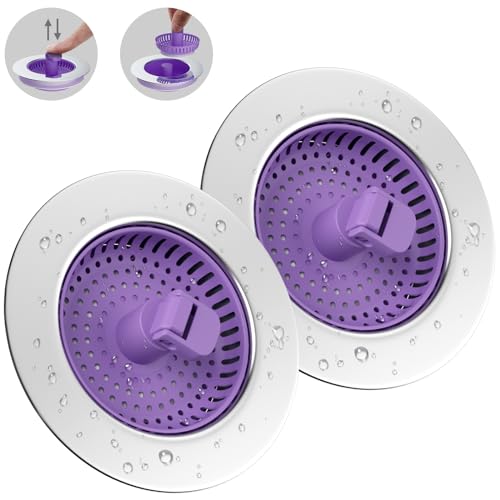 Hibbent Universal 3 in 1 Kitchen Sink Drain Strainer with Sink Stopper, Stainless Steel Wrapped Shell, SUS304 Anti-Clogging Basket Strainer, Fit for US Standard 3-1/2" Drain, Stainless Steel
