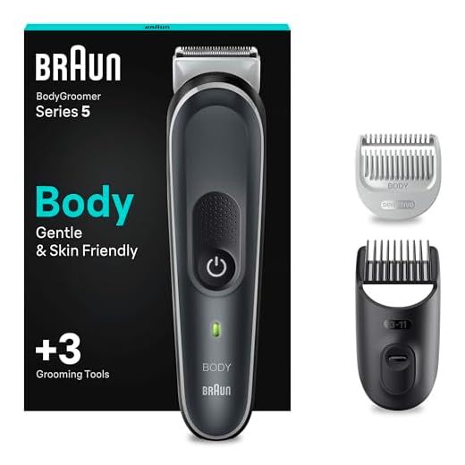 Braun Recortadora Corporal 5 BG5350, Afeitadora Corporal Masculina Con Tecnología SkinShield, Peine Para Zonas Sensibles, cortapelos hombre, maquina de afeitar, Lámina De Larga Duración, Gris/Blanco