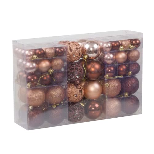 12 Weihnachtskugeln Aus Glas, 4cm, Braun-beige Mix - Elegant Lounge Serie Für Christbaumschmuck