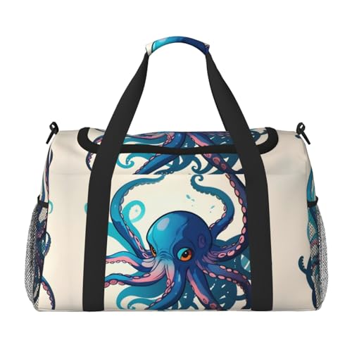 Sac de week-end imprimé pieuvre pour vos escapades et voyages de nuit