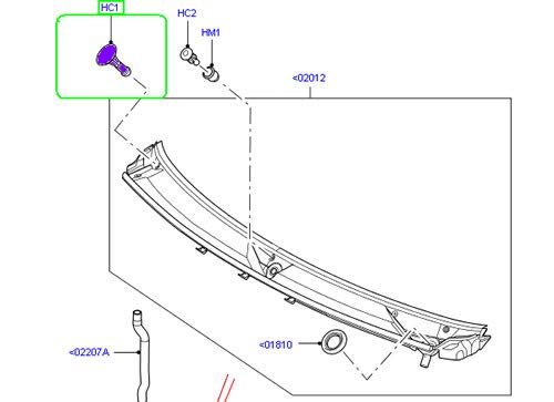 Miniatura 2 de Land Rover Juego de 4 clips para panel de capó auténtico, para Range Rover CYC000010