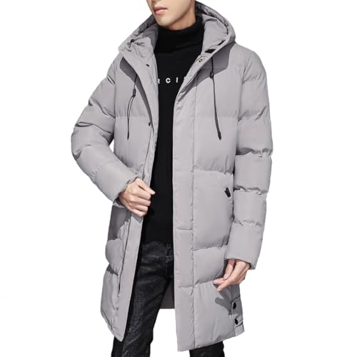 [Ｋａｙｉｙａｓｕ] ダウンコート メンズ ロングコート ベンチ ダウンジャケット 防寒 冬 厚手 フート付き 中綿ジャケット 暖かい 大きいサイズ ゆったり アウトドア おしゃれ カジュアル 無地 通勤 M-4XL(M グレー)