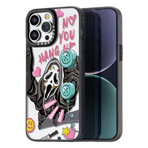 Coque iPhone 12 Pro Max noire squelette mignon et girly de 6,7 pouces antichoc