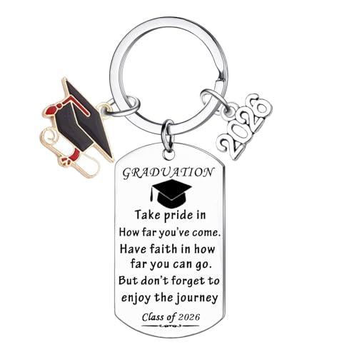 Nfyxcaz 2026 Graduation Gifts for Her Him Graduation Keyring for Daughter Son Friend High School College Graduate Present Class of 2026 Inspirational Gifts for Women Men (Graduation Gifts-white)
