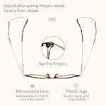 Gaoye Blue Light Blocking Glasses - Trending Round TR90 Frames, Metal Arms, UV400 Protection - Matching Soft Case - Image 5