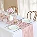 Pink Cheesecloth Table Runner, 10FT Dusty Pink Summer Boho Gauze Table Runner for Girl Baby in Bloom Baby Shower Bridal Shower Decorations Tea Party Table Centerpiece Decorations