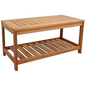 Sunnydaze Meranti Wood Outdoor Patio Coffee Table - Teak Oil Finish - 35-Inch Sunnydaze Meranti Wood Outdoor Patio Coffee Table Teak Oil Finish 35 Inch