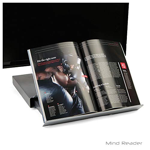 Mind Reader Monitor Adjustable And Portable Reading, Book, Tablet, Ipad Stand, Document Holder Metal Riser With Easel, Silver #TOP3